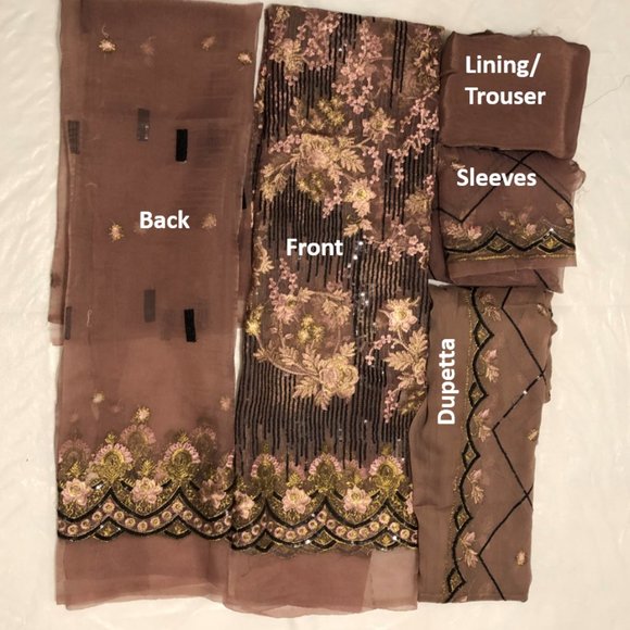 Woman"s unstitched Pakistani suit - Picture 2 of 3